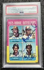 Jim Rice 1975 Topps PSA Auto- Augustine, Mangual, Scott Signed All 4!