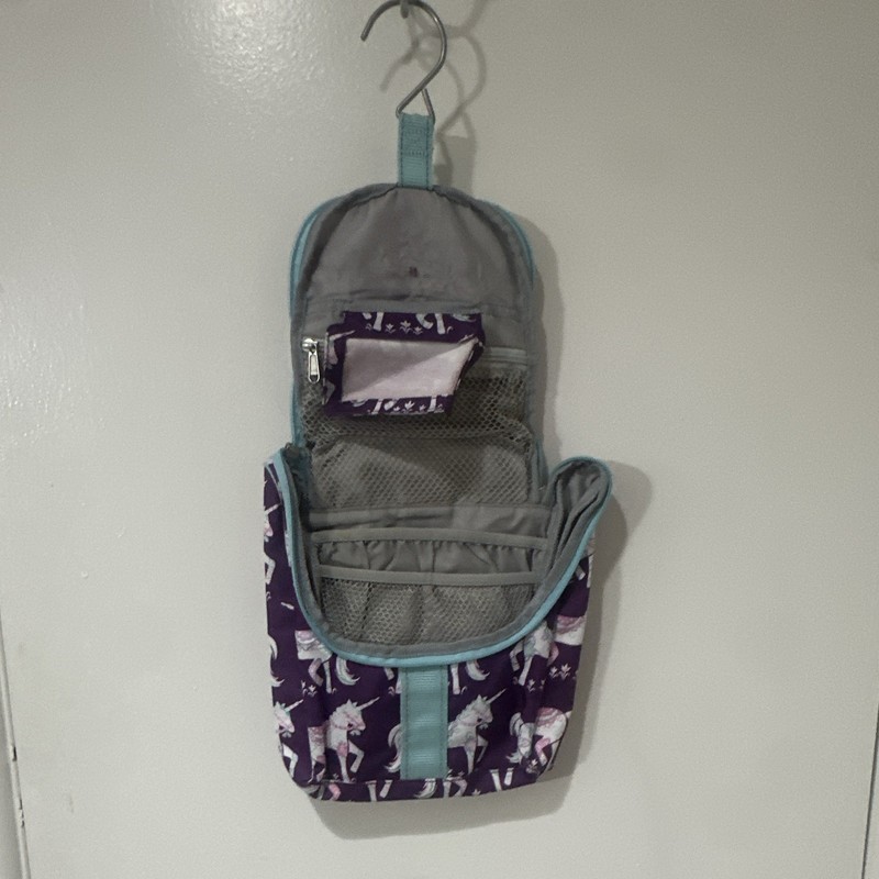 Insulated Purple Unicorn Kids Girls Lunch Bag, Zipper Closure, Hanging Loop