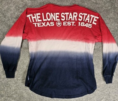 Texas Lone Star State Spirit Shirt Adult Small Red White Blue Textured