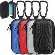 Woanger 4 Pcs Hearing Aid Case Hard Asthma Inhaler Holder Travel Hearing Aid ...