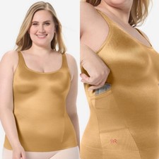 Ruby Ribbon Simply Smooth Pocket Cami SL3073 Gold Umber Size 48