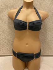 Victoria s Secret Bikini. Dark Gray With Gold Hardware Size Medium