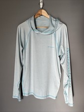 Vineyard Vines Mens S Blue Performance Hoodie Tee Stretch Long Sleeve EUC ss 