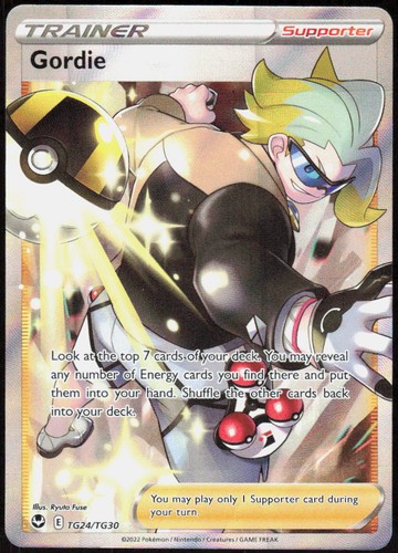 Gordie TG24/TG30 Holofoil Ultra Rare Silver Tempest Trainer Gallery NM Pokemon