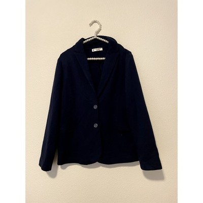 Vintage Carla Ferroni Wool Blazer Navy Blue Preppy Dark Academia Made in Italy 