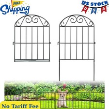 24 Panels Collapsible Garden Fence Animal Barrier,24 Ft L x 24 in H Black