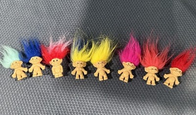 8PCS  Mini Troll Dolls, PVC Vintage Trolls Lucky Doll Mini Action Figures 1.2''