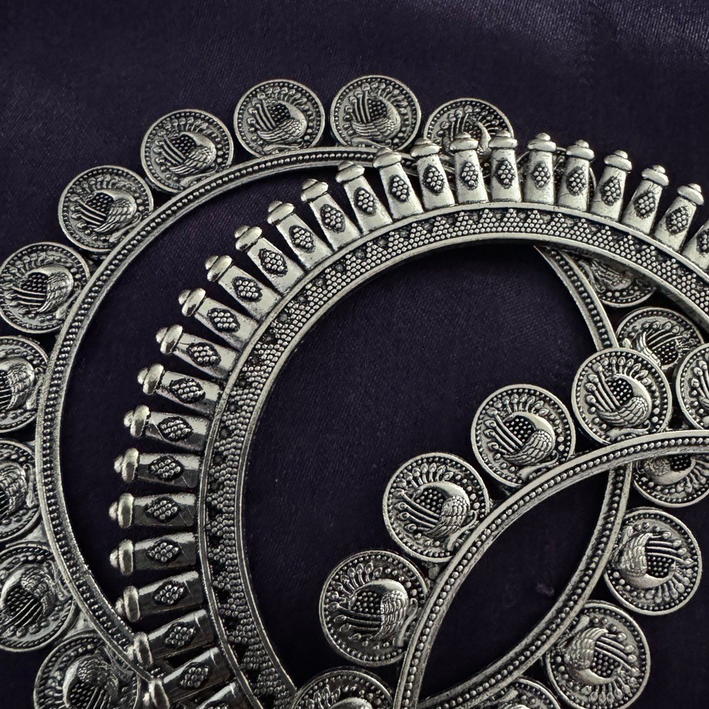 Silvertone Boho Bangles - image 2