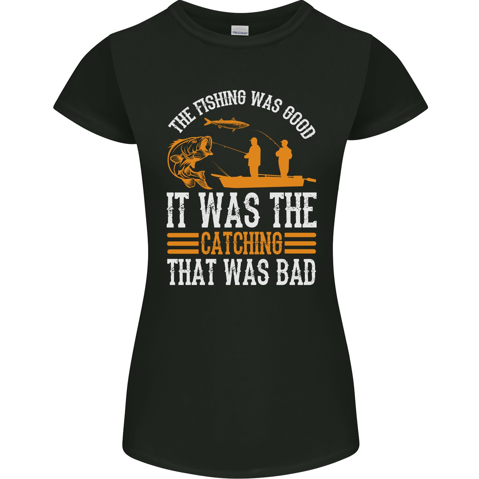 Buena Pesca Mala Captura Camiseta Divertida Para Pescador Mujer Corte Petite