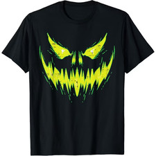 Scary Pumpkin Skull Face Halloween Men T-Shirt Unisex S-5XL Hot Trending Shirt B