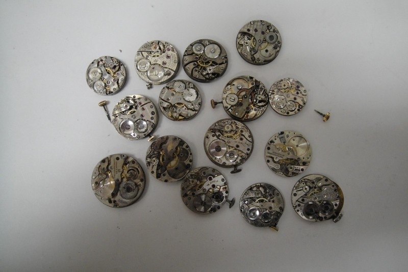 vintage lot of 15 movement Rolex style for parts
