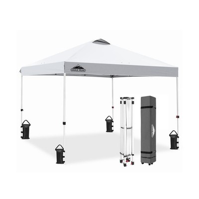 EAGLE PEAK Pop Up Canopy Tent with Wheeled Carry Bag, 8 Stakes, 4 Ropes, 4 We...