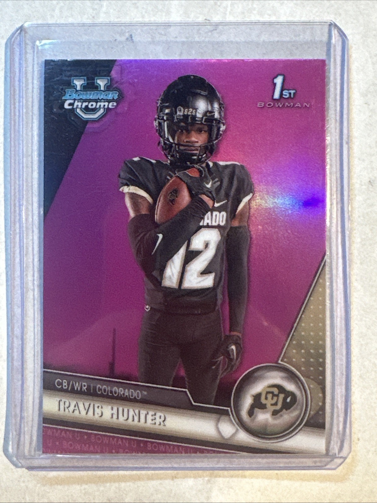 2023 Bowman U Chrome Travis Hunter 1st Bowman Pink Refractor Jaguars Mint #36
