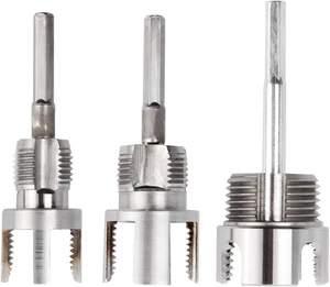 3Pcs PVC Pipe Threader Kit 1/2" 3/4" 1" NPT, Integrated Internal & External Pipe - Picture 1 of 12