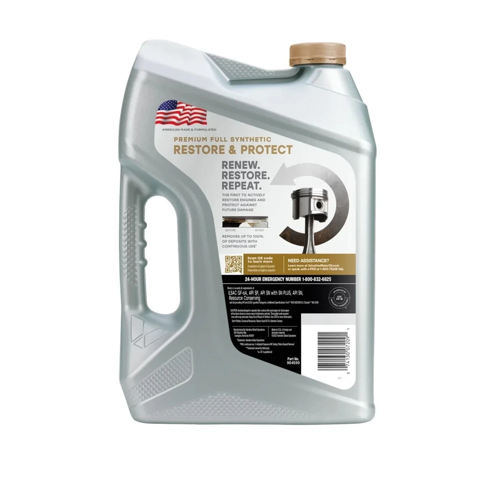 2 Packs Valvoline Restore & Protect Full Synthetic 5W-30 Motor Oil 5 QT - Image 3 of 4