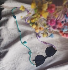 Eyeglasses Chain Turquoise And Ligth Purple With Tassel