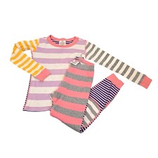 Hanna Andersson Kids Organic Cotton Pajama Set US 6-7 Striped Multi-Color 4151