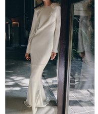 Zara 100% SILK DRAPED DRESS Oyster-white Size S-L 5919/116/251