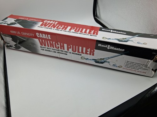 Haul-Master 4000 lb Cable Winch Puller Come Along Ratchet Winch w/ Box