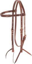 Martin Saddlery Latigo Leather Browband Headstall with Blood Knots