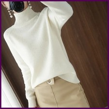 Turtleneck Pullover Fall/winter 2025 Cashmere Sweater Women Pure Color Casual
