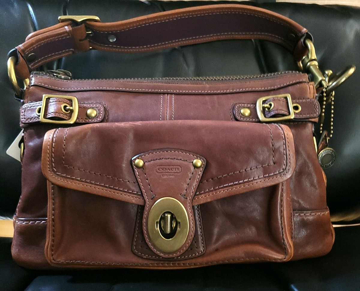Coach Legacy Leigh 11127 Raisin Brown Leather Shoulder Bag NWT