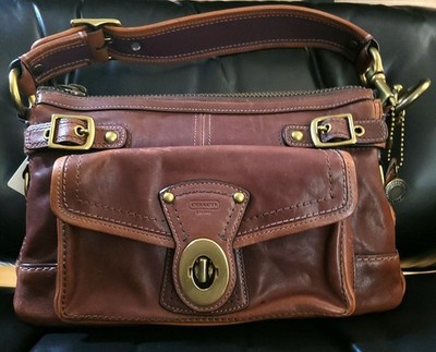 Coach Legacy Leigh 11127 Raisin Brown Leather Shoulder Bag NWT