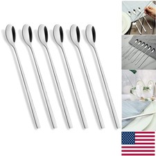 Luxurious Extra Long Handle Spoons for Coffee, Cocktails Iced Teas - Set of 6