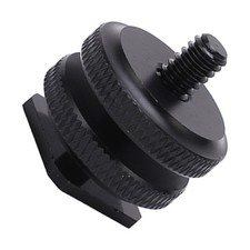 1/4inch Dual Nuts Camera Cold Shoe Mount Adapter Tripod Screw Adapter Flash Shoe