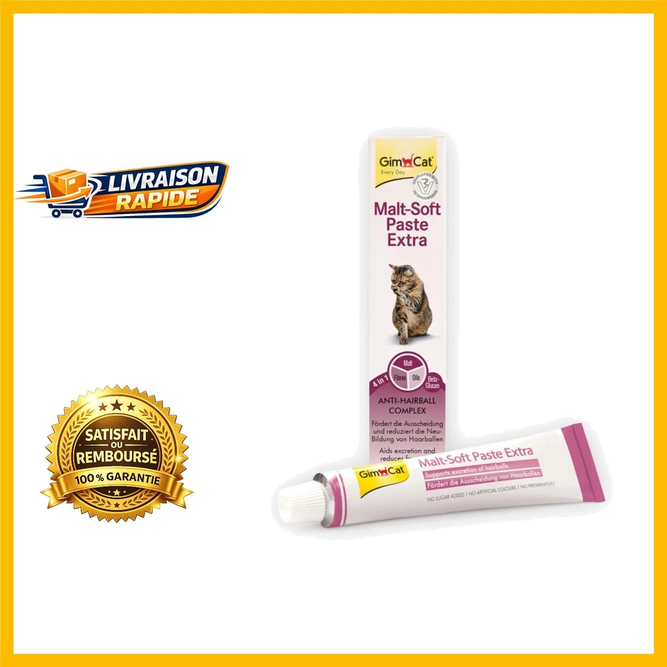 GimCat Pâte 100g - Solution Délicieuse contre les Boules de Poils pour Chats - Photo 1/4