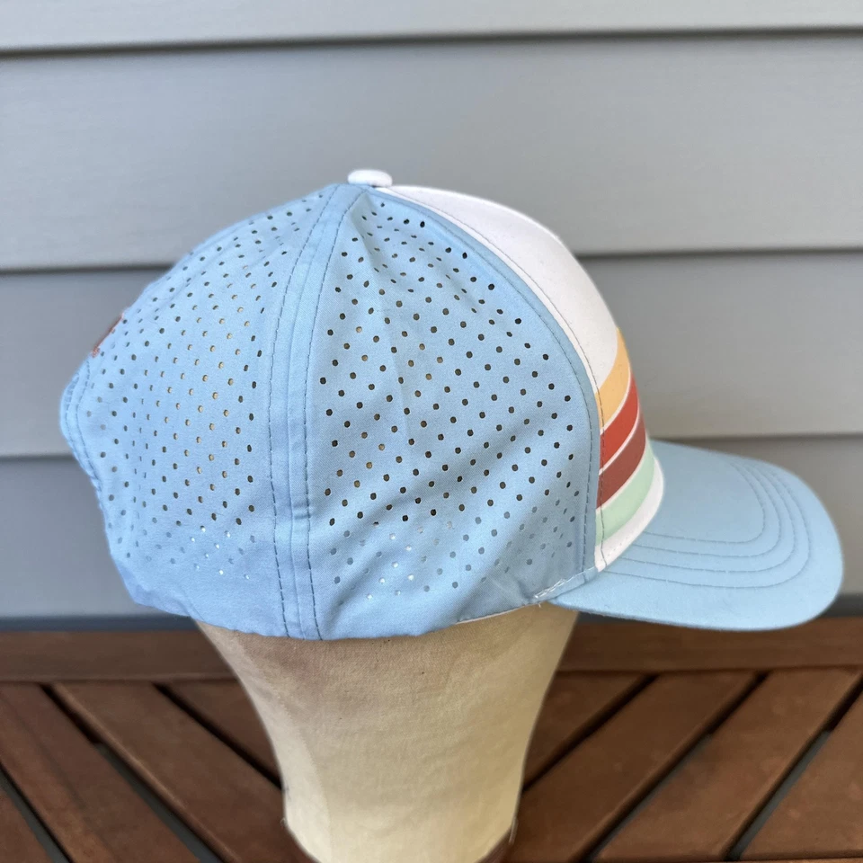 Gorra Ironman Snap Back para hombre talla única blanca azul triatlón rayas retro Foto 4 de 4