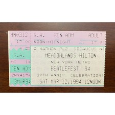 Beatlefest 1994 30th Anniversary Meadowlands Hilton Ticket Stub