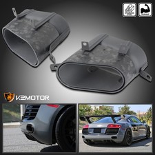 Fits 2008-2012 Audi R8 V8 4.2L Base / Spyder Forged Carbon / Black Exhaust Tips