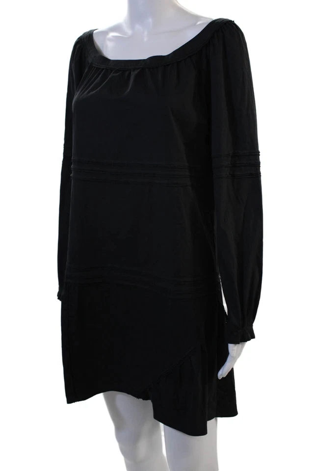 Vestido recto negro manga larga diseñador Miu Miu para mujer talla 42 Foto 2 de 4