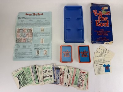 Raise the Roof Card Game CIB Henard Industries oop 1982 construction rafters