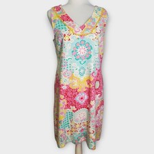 Talbots Sleeveless Printed Cotton Dress Size Medium