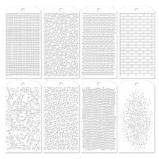8 Pcs Leopard Brick Dot Layering Stencils for Crafts, Mixed Media Art Texture...