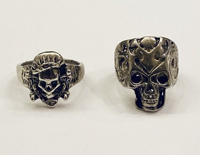 2 Rings Gothic Biker Skull Punk Rock Retro Skeleton Ring s