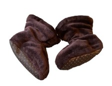 Toddler Slipper Plush Booties Brown Slip Size M Medium VGUC Texture Sole