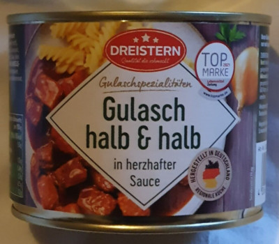 Dreistern Gulasch halb & halb in herzhafter Sauce 500g  11,98  /kg