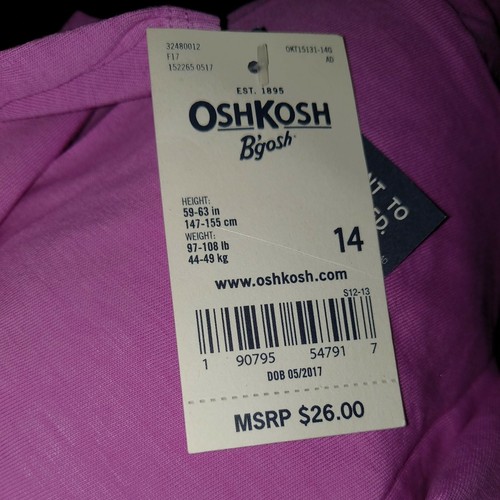 OSHKOSH Long Sleeve Size 14 Top/Shirt/Dress~ NEW - Picture 4 of 4