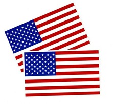2 American Flag Decals Stickers - 4.5" x 8"