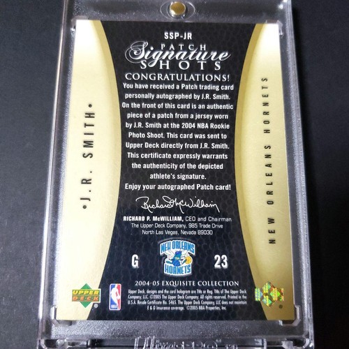 2005 Upper Deck Exquisite J.R. Smith Hornets RC Patch Auto /100 From JP #SSP-JR - Picture 20 of 24