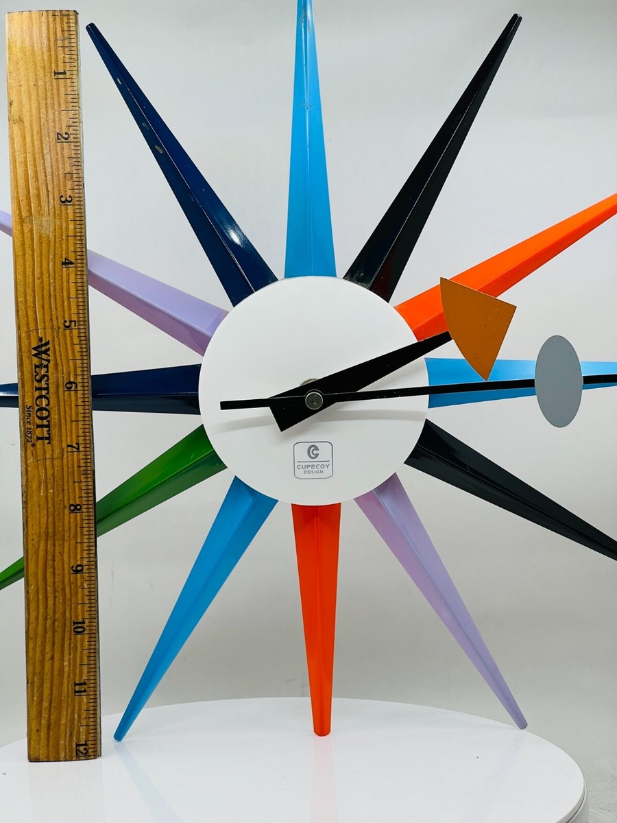 CUPECOY Design Sunburst Wall Clock Multi Color ~ CHECK DESCRIPTION