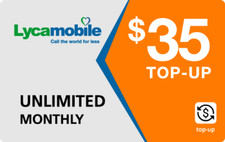 Lyca Mobile Prepaid 35 Refill Top-Up Prepaid Card ,PIN / RECHARGE