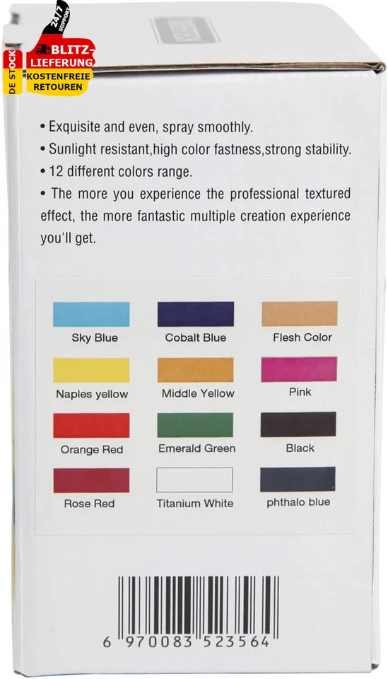 ✅ Acrylfarben-Ⅱ 12*30Ml Airbrush Farben Modellfarbe Luftbasis Farbenset - Bild 4 von 4