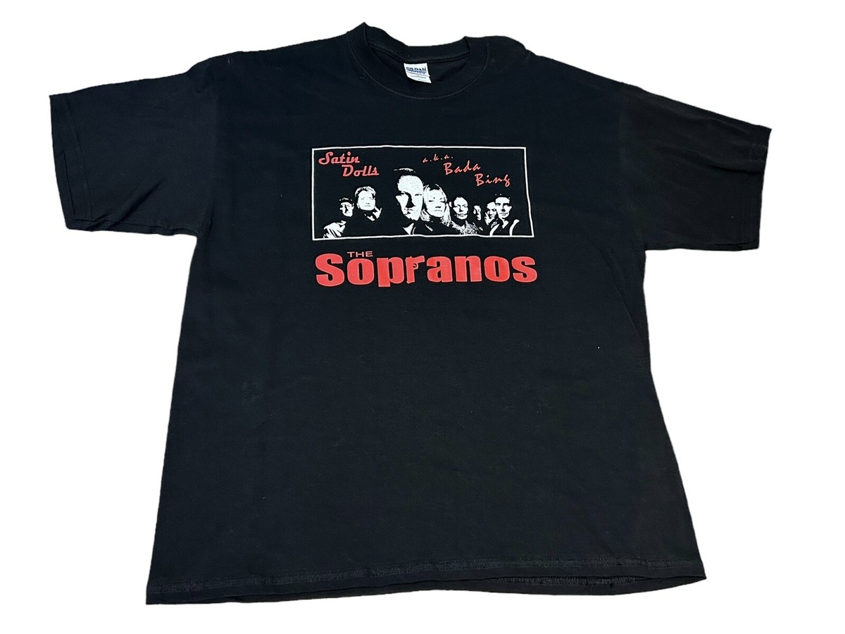 VTG Sopranos TShirt TV Promo Bada Bing Satin Dolls strip club HBO 