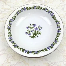 Vintage Jyoto Fine China Japan 4 Soup Bowls Glendale Pattern Violet  7  3/4”