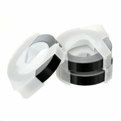 3-PK/Pack 9mm White/Black Compatible Dymo 3D Plastic Embossing Tape Label Makers
