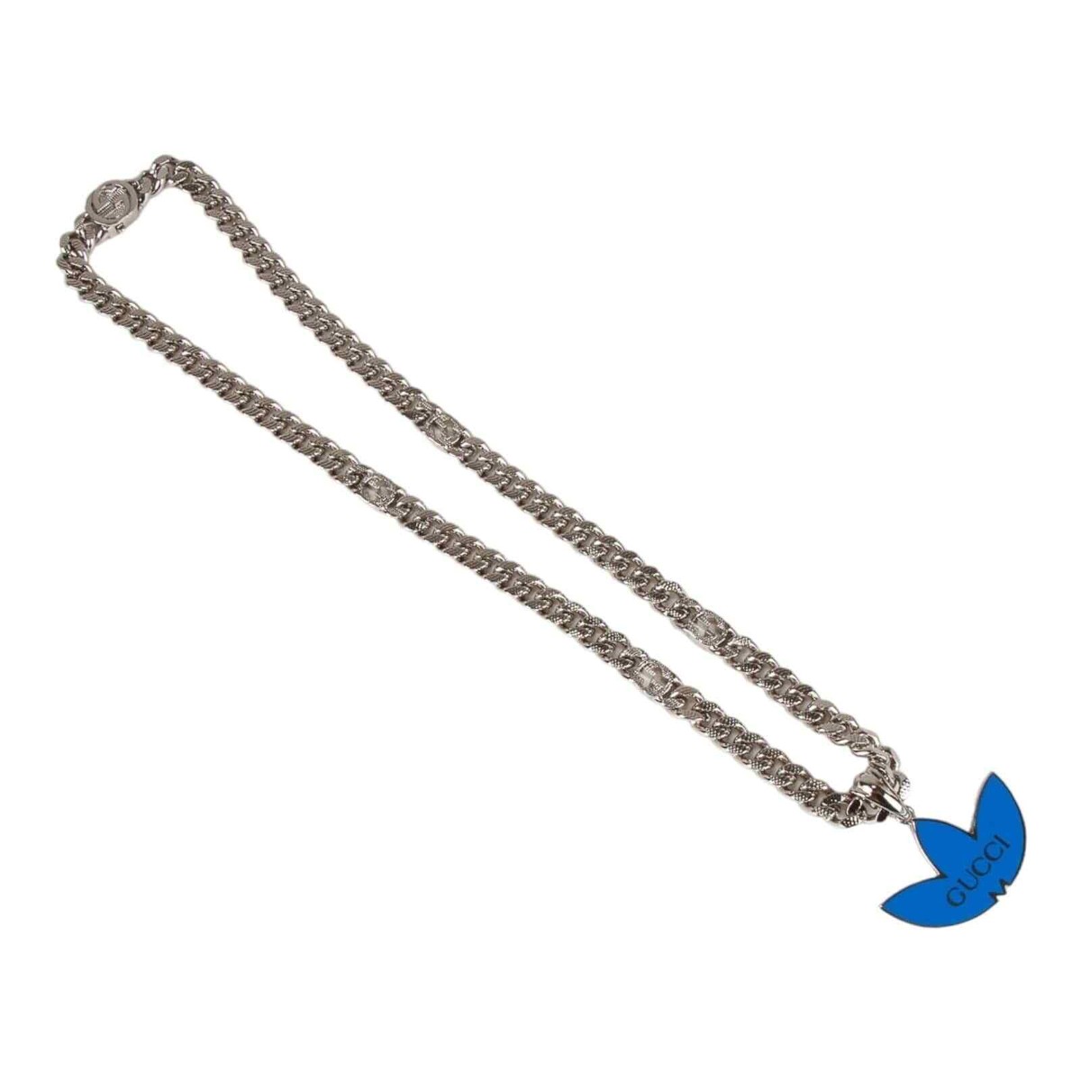 Adidas x Gucci gourmette necklace with Trefoil pendant in